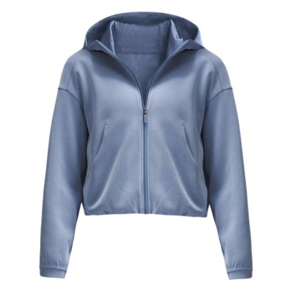 Lululemon Softstreme Full-Zip Hoodie Sz 8; Oasis Blue Excellent Condition